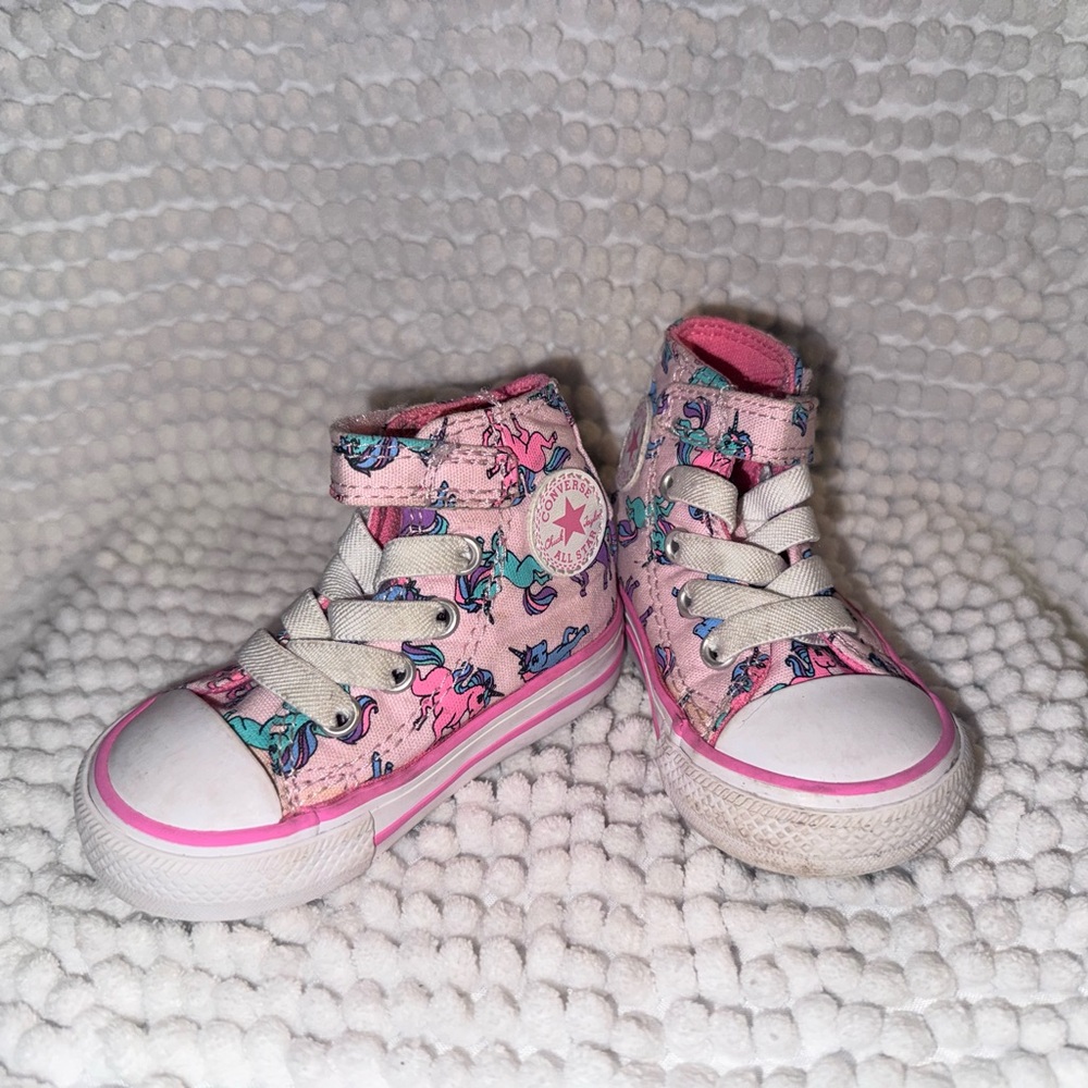 Converse Pink High-Top Sneakers with Unicorn Print